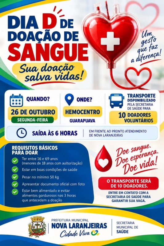 Nova Laranjeiras promove Dia D de Doação de Sangue
